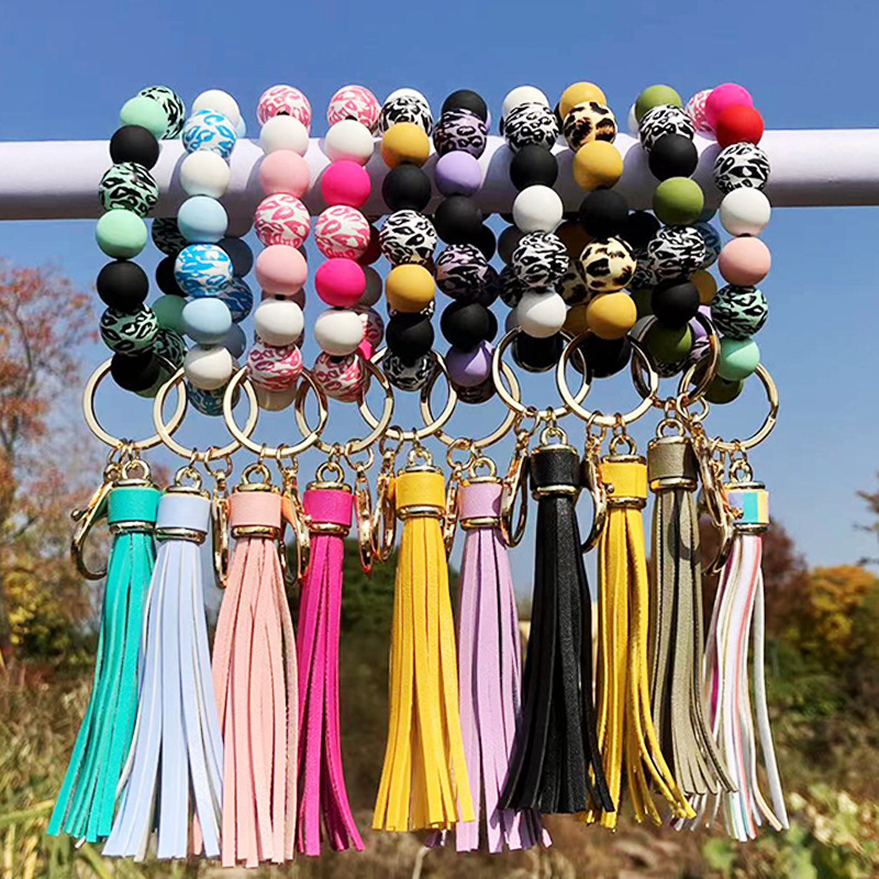 Women's Colorful Beaded Bracelet With Tassel Pendant