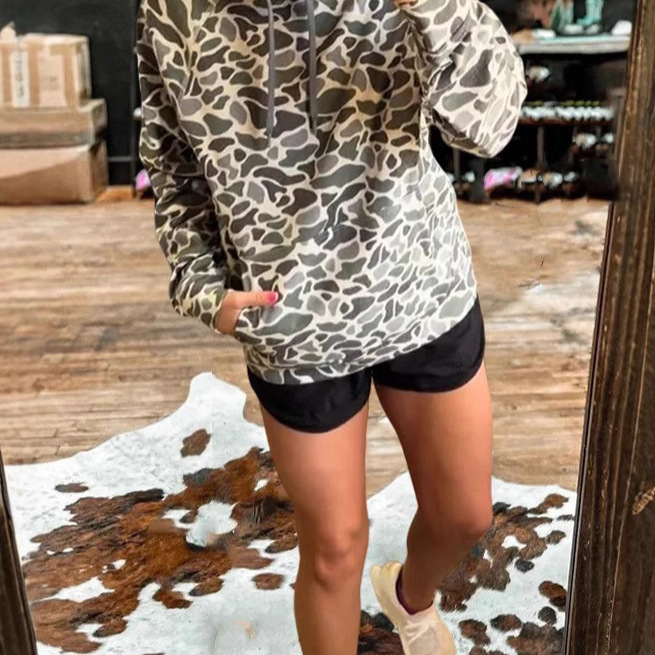 Retro Unisex Digital Print Loose-Fit Hooded Sweatshirt Jacket