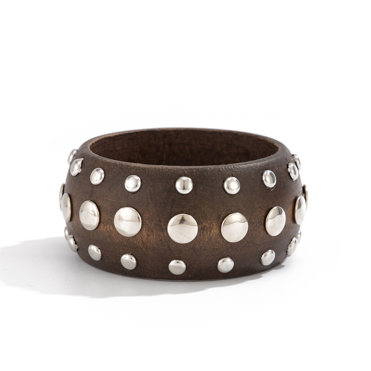 Punk-style Trendy Geometric Circular Wooden Bracelet