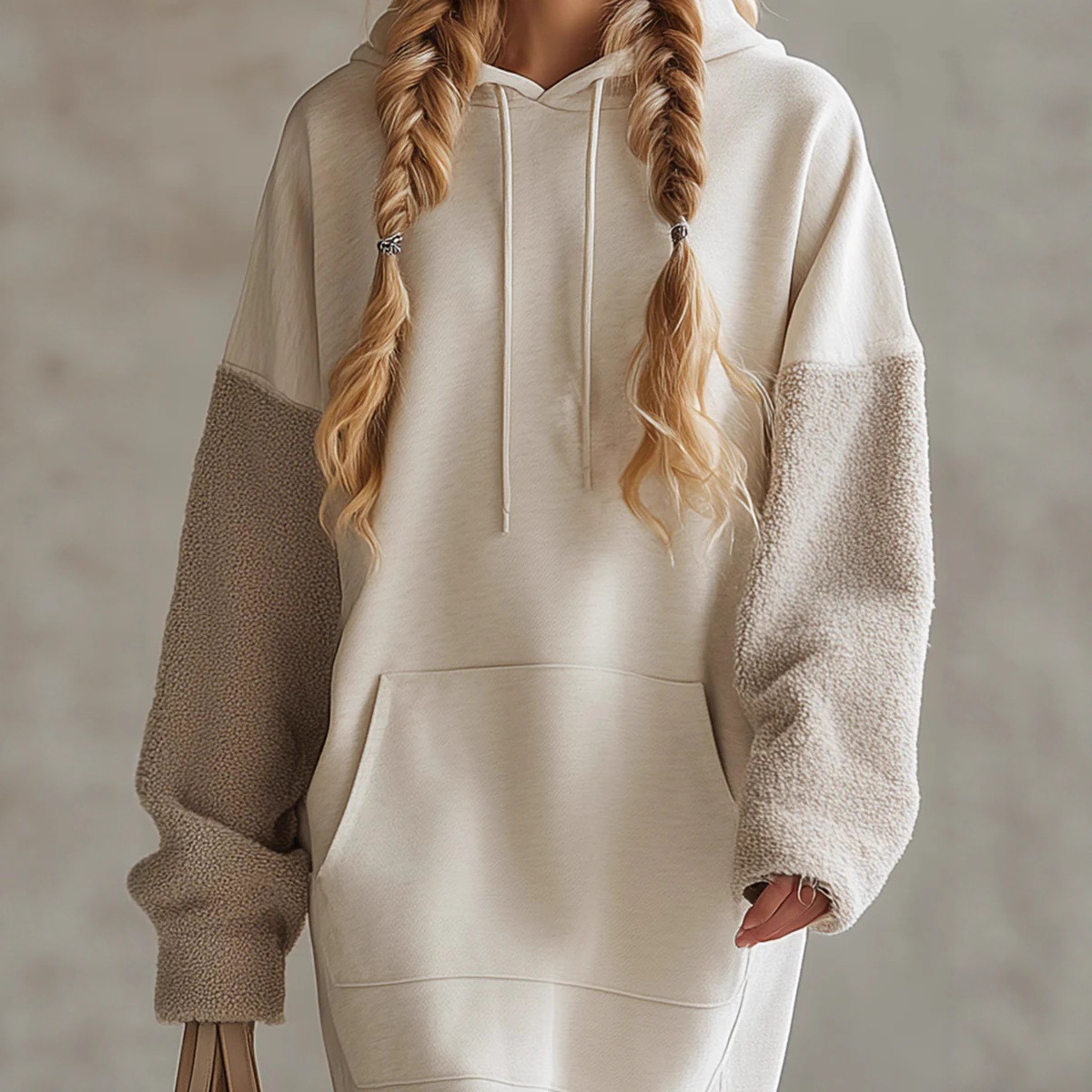 Fleece Hooded Maxi Dress, picture 3 of 5