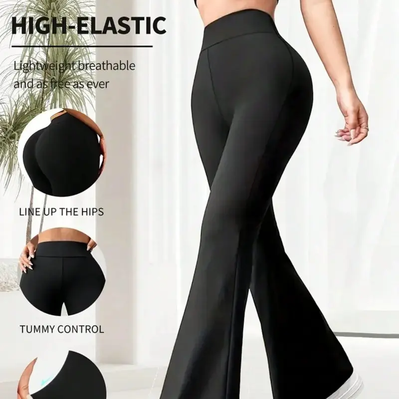 Summer Thin Yoga Pants Women's High-Waist Straight-Leg
