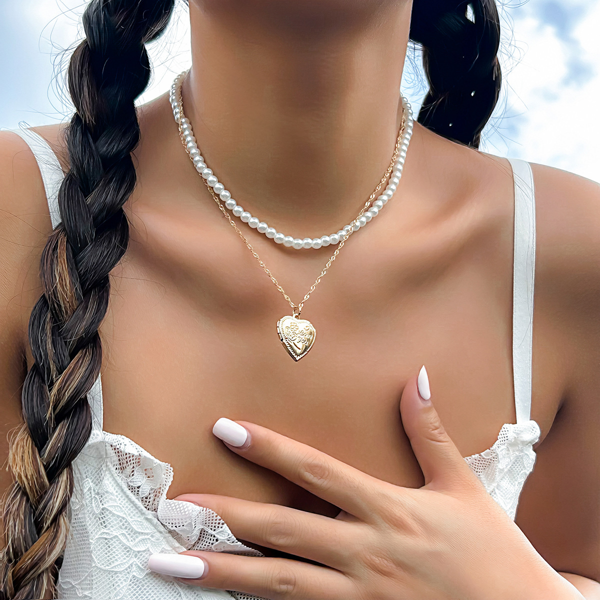 Sweet Cool Vacation Style Love All-match Necklace For Women