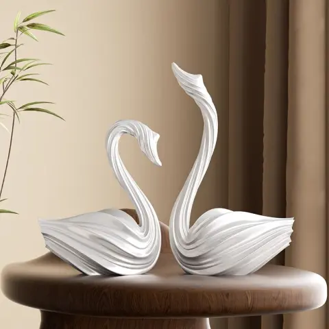 Abstract Art Swan Decorative Piece in a Minimalist