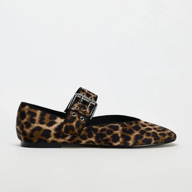 Ballet Slipper Flat Heel Round Toe Pumps Women Leopard - Shop at LoveMi