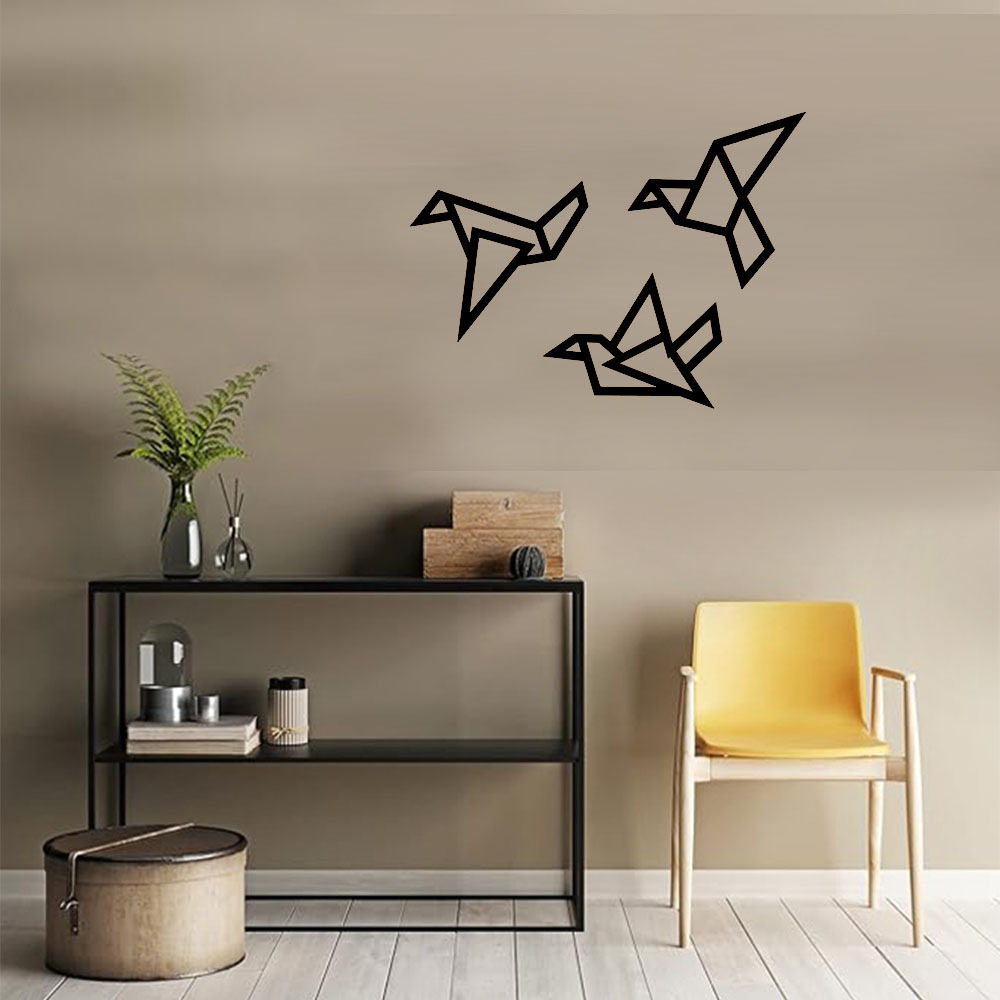 Title 10, Origami Birds Wrought Iron Silhouette Modern Ar...