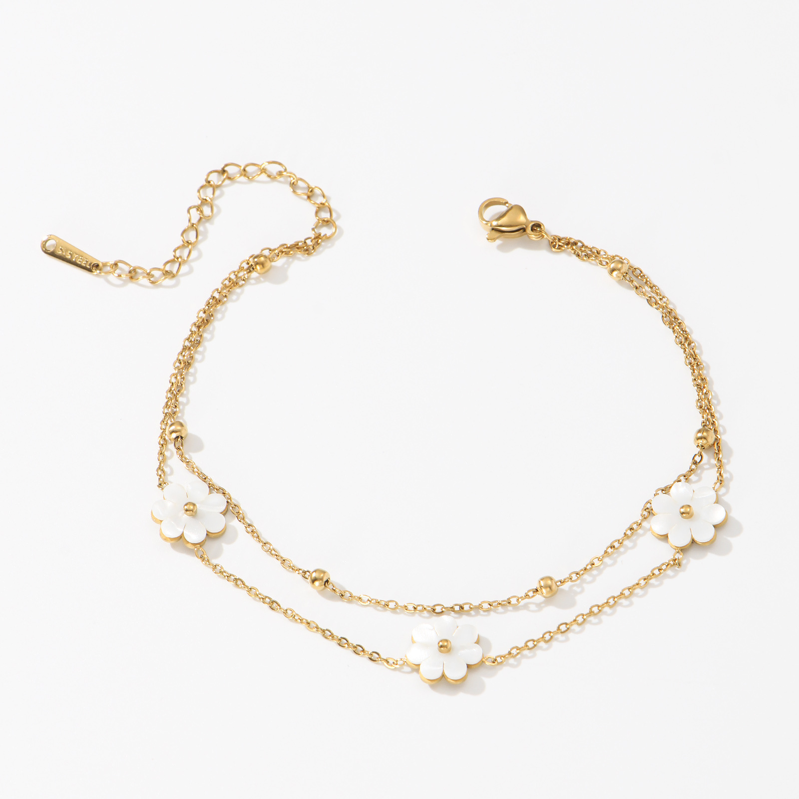 Stainless Steel Bead Anklet, picture 2 of 5