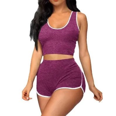 Women's Fashion Casual Multicolor Sports Shorts Suit Multicolor - Shop at LoveMi