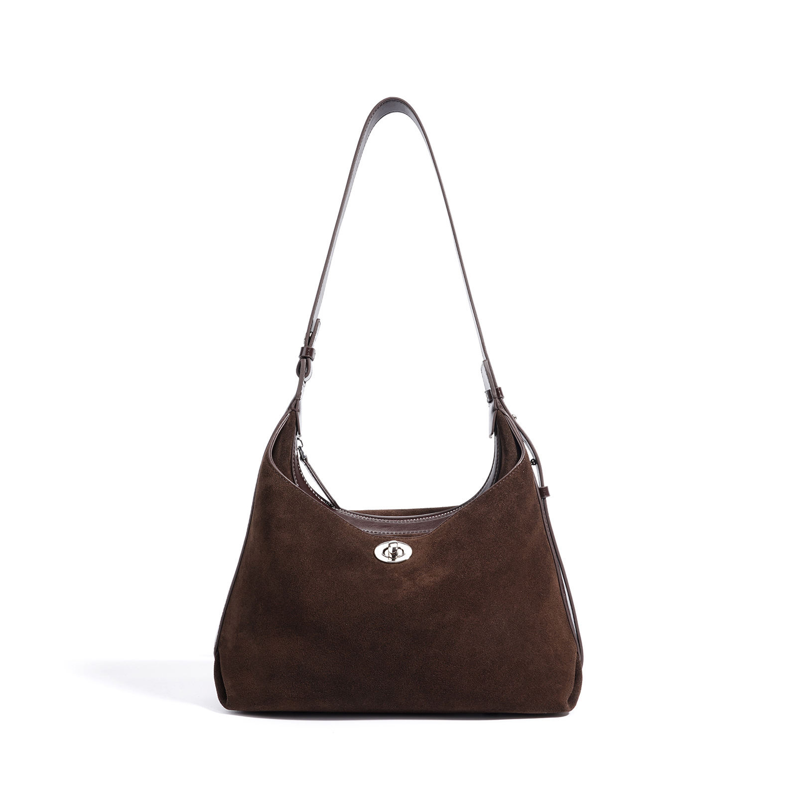 Cowhide Suede Bucket Bag Simple Versatile Chain Crossbody Bag