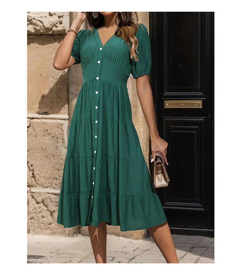 European And American Solid Color Summer Dress