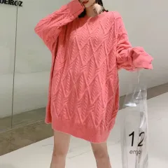 Women's Sweater Thick Retro Style Loose And Lazy Style - Rose Red - View 1