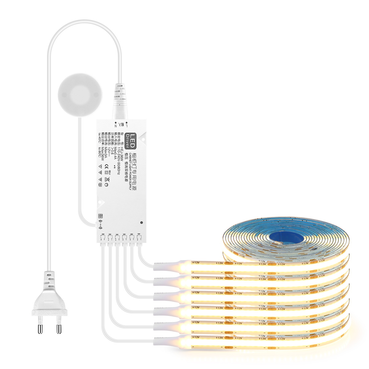 Cabinet Light Highlight With Partition Touch Dimming Household Wardrobe Wine Cabinet Decorative Light Bar