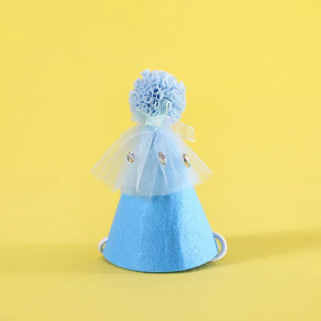Pet Sequin Lace Bib Rhinestone Gauze Skirt Felt Hat Rhinestone Blue Bottle Cap - Shop at LoveMi