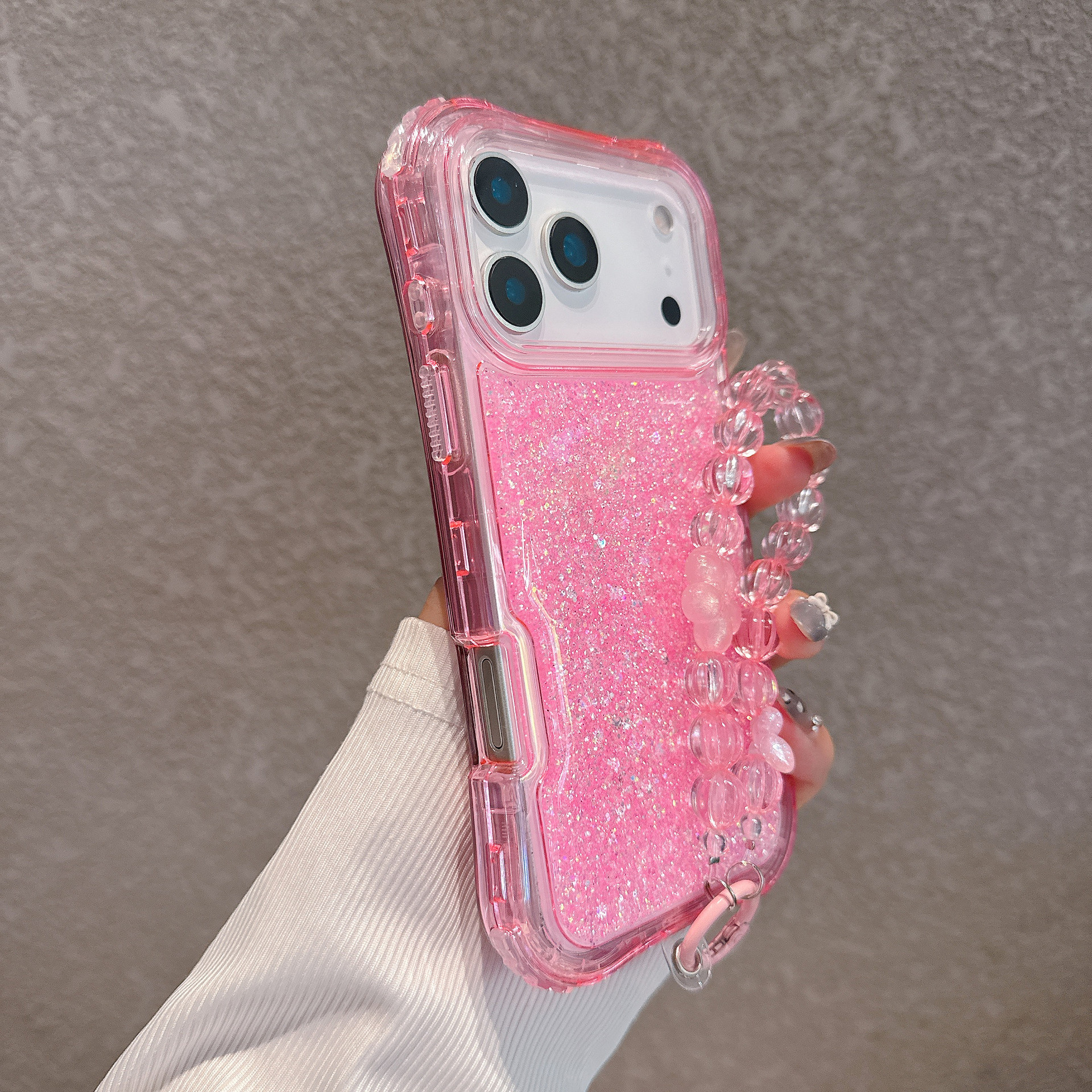 South American-style Slimming Phone Case With 3-in-1 Glitter Epoxy Drop-proof Design And A Matching Bracelet