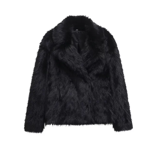 Simple Versatile Casual Long Sleeve Wool Coat Black - Shop at LoveMi
