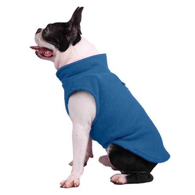 Pet Clothes Winter Polar Fleece Solid Color Fluffy Jacket Sweater Small And Medium sized Cross border Dog Blue - Shop at LoveMi