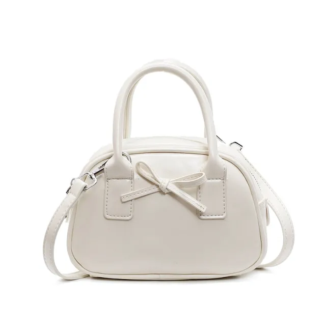 Cross border Advanced Texture Oil Wax Leather Hand Carrying Bowling Bag Beige - Shop at LoveMi