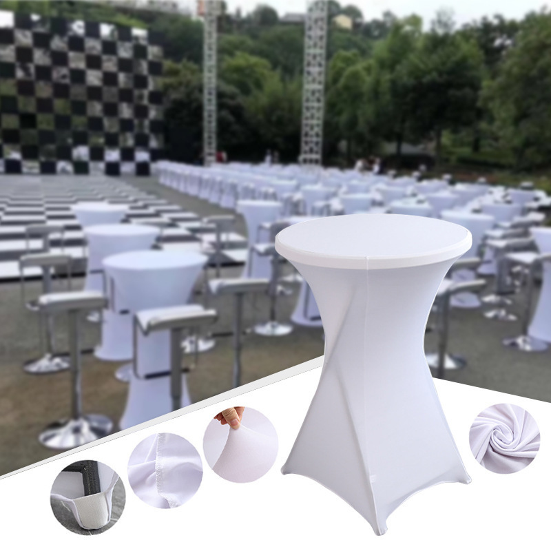 Modern Decorative Solid-Color Polyester Round Stretch Table Cover
