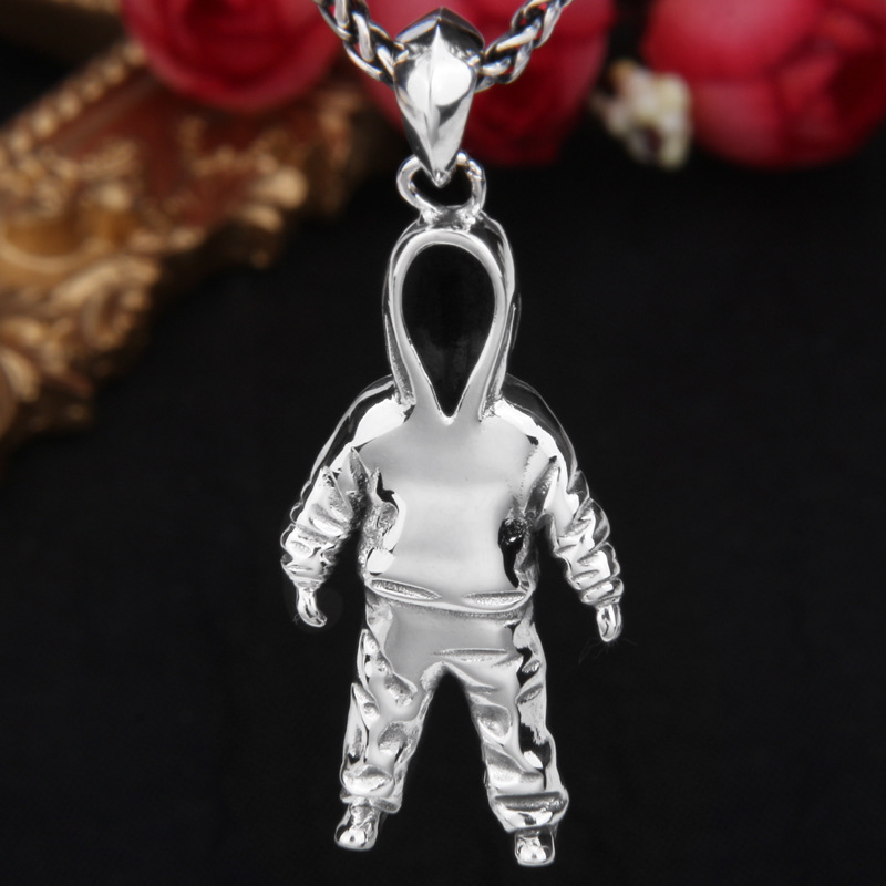 S925 Sterling Silver Mysterious Man Pendant Hanging Ornament