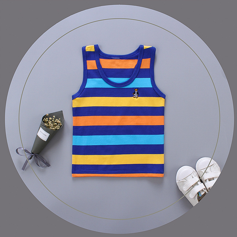 Breathable Cotton Striped Sleeveless Kids Vest