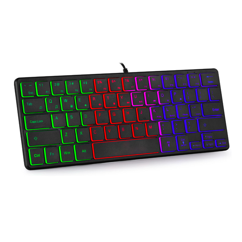 USB Wired Colorful Backlit Gaming Keypad For PCLaptop 64 Keys 4