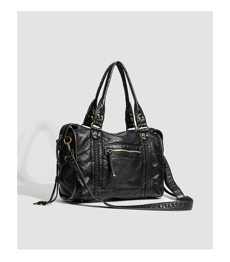 Women's Vintage French Style Soft Square Crossbody Bag — detail view 5