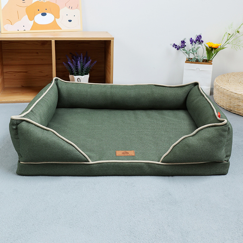 Linen Square Nest Dark Green