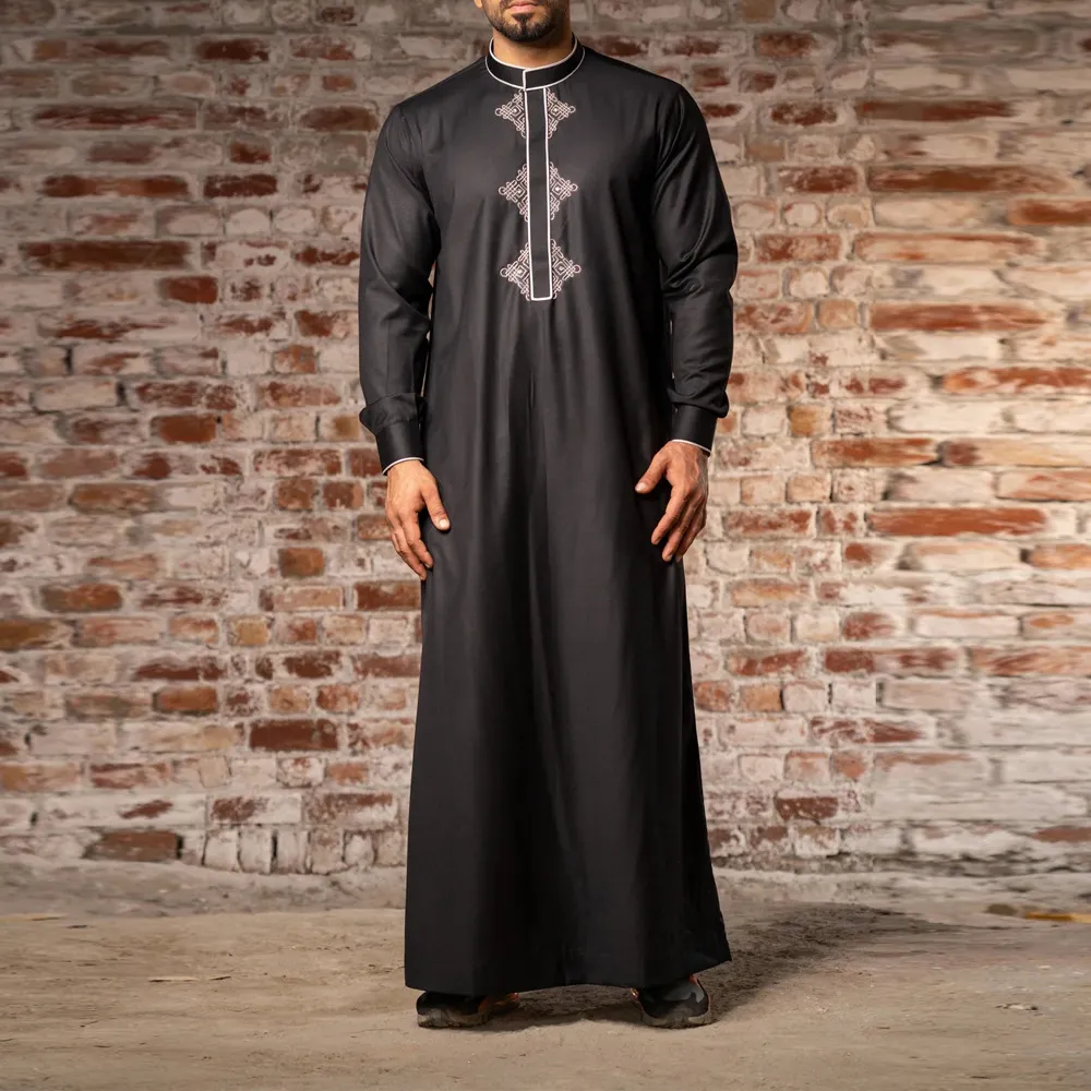 Muslim Long Sleeve Embroidered Ethnic Style Arabic Robe