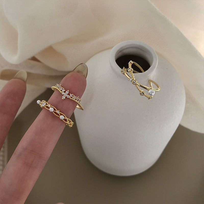 Micro Setting Ring Women's Fashion Exquisite Temperament Adjustable Opening