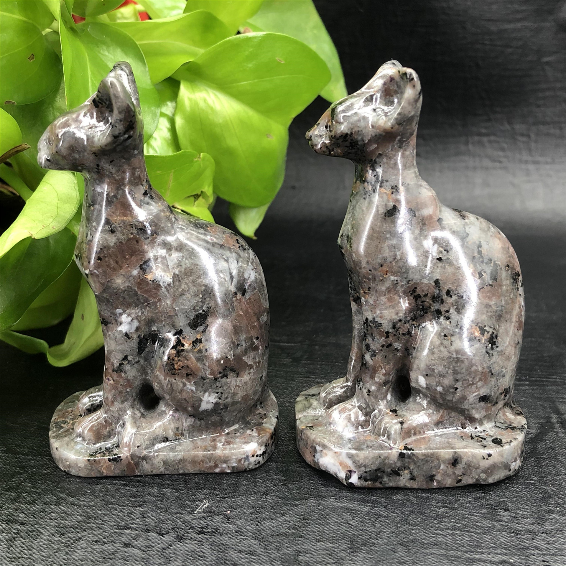 Natural Crystal Stone Carved Cat