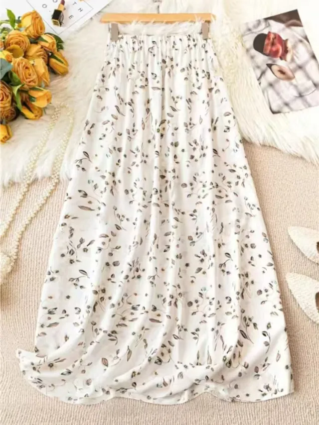 New Womens Floral Print Mini Skirt Beige - Shop at LoveMi