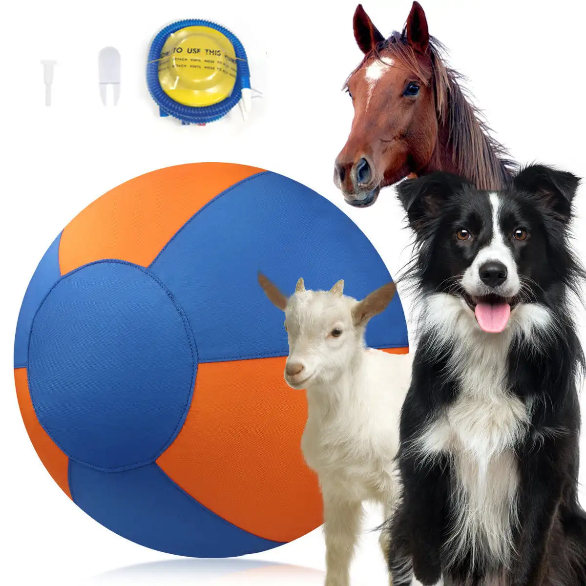 Horse-riding Bite-resistant Self-amusing Boredom-buster Teething Chew Inflatable Training Ball