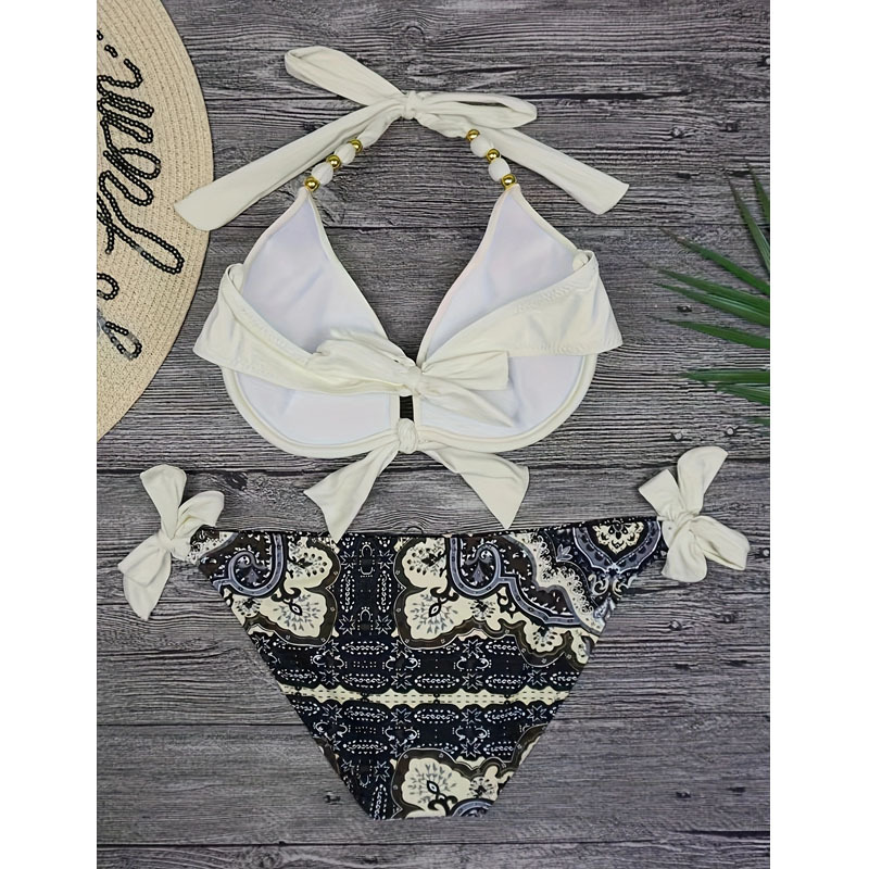 Printed Women's Bikini Strap Split Suit