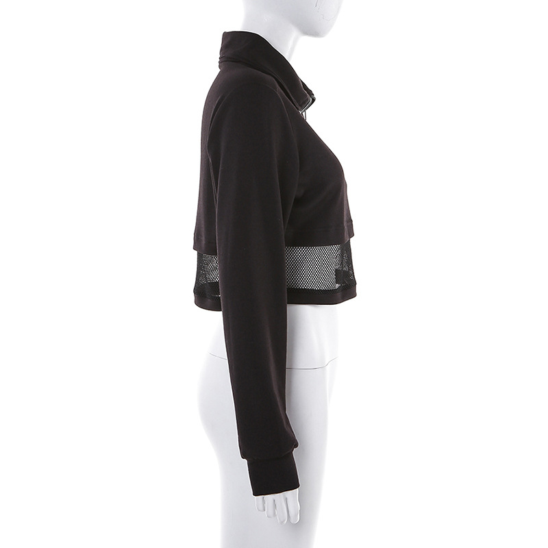 Title 14, Zip mesh gauze sweater