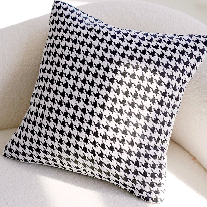 Black And White Simple Living Room Sofa And Bedside Abstract Pillow
