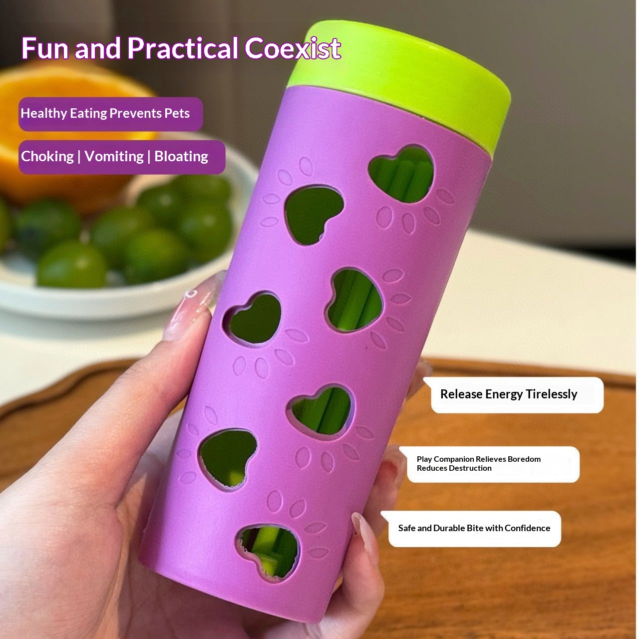 Cat And Dog Puzzle Chewable Hollow-out Treat-dispensing Chew Toy 3