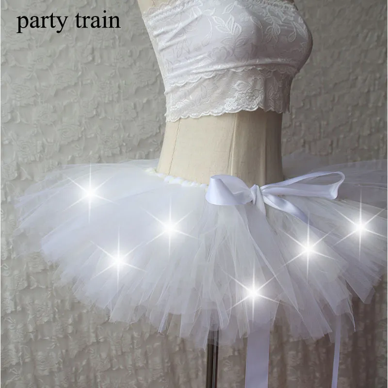 Women's Casual Versatile Glowing Fluffy Skirt - White