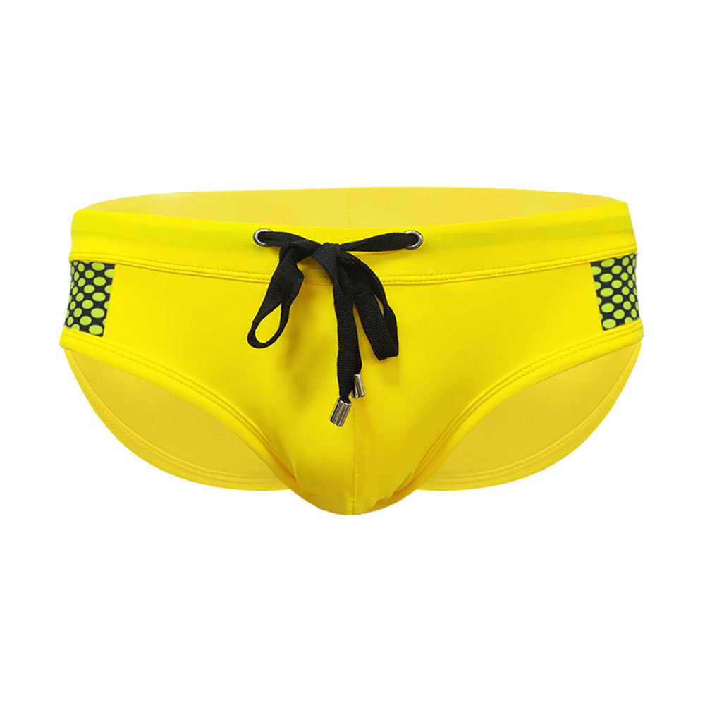 Sexy Close-fitting Swim Briefs Polka Dot Stitching Sports Beach Pants