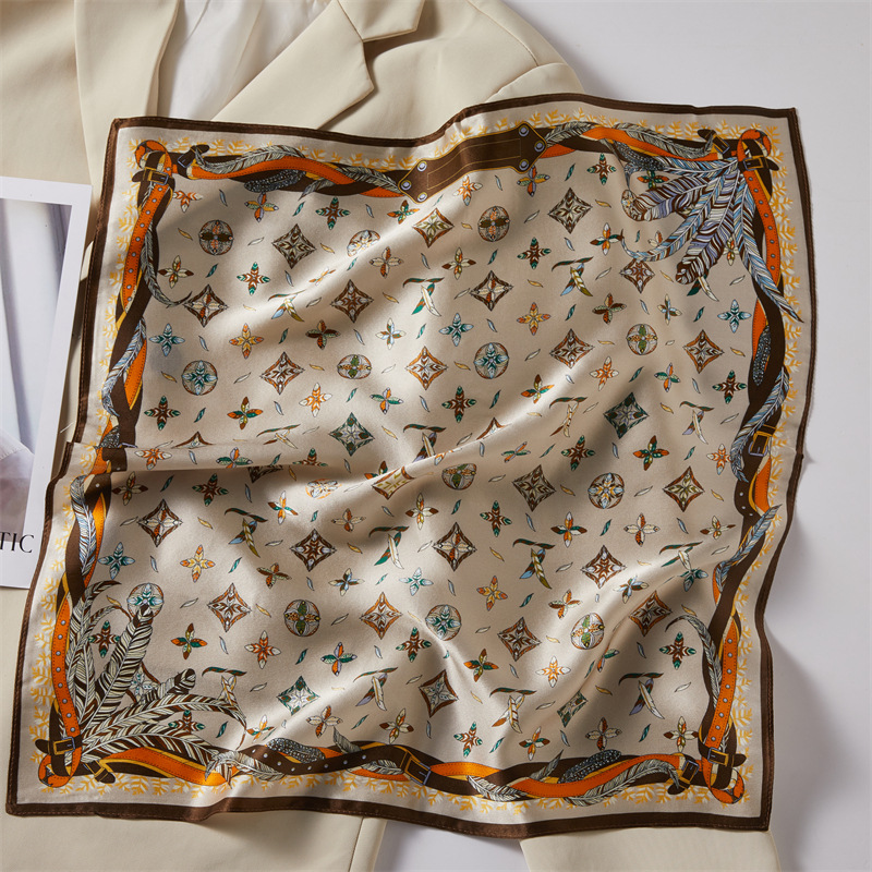 Black Four-Panel Silk Authentic Silk Scarf