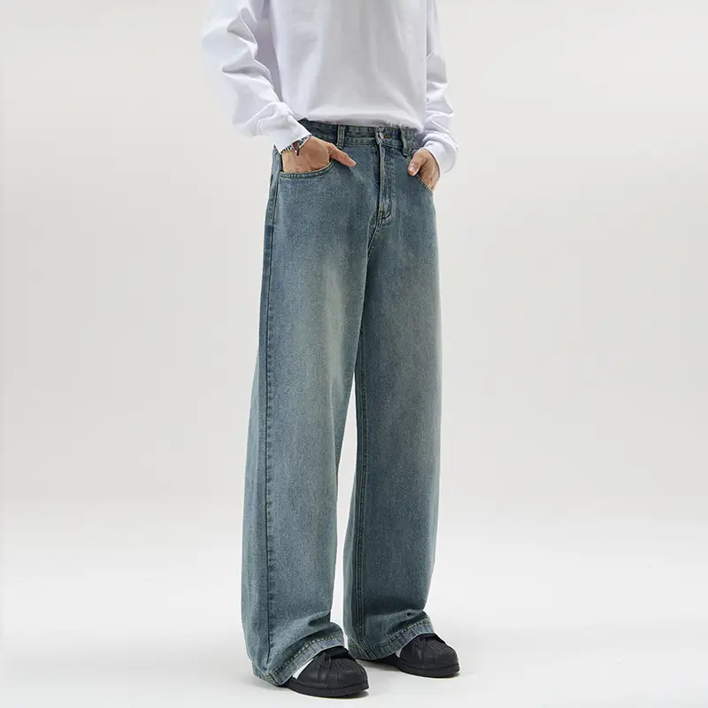 Men's American-style Washed Loose Jeans