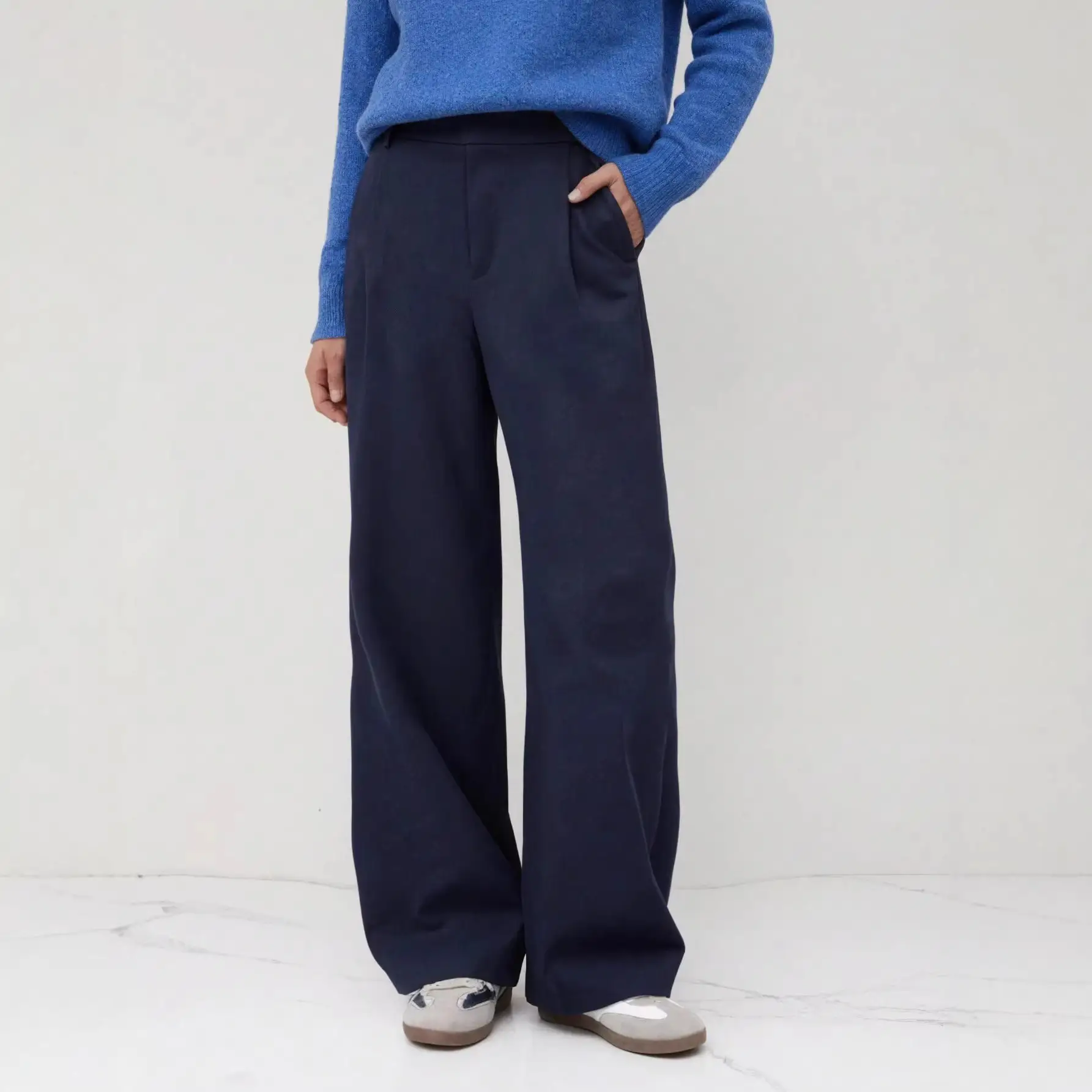 Wide Leg Straight Leg Casual All Matching Long Pants With Pockets