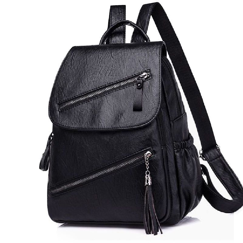 Women's Korean-style Fashionable Pu Soft Leather Casual Backpack - Picture 6 of 11