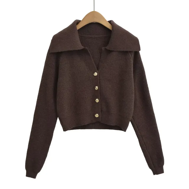 Women's Retro Soft Glutinous Sweater Coat Top Brown - Shop at LoveMi