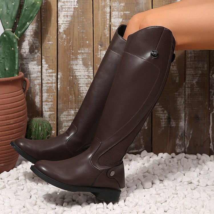 Leather Knee-High Riding Boots, picture 4 of 6