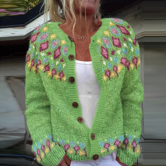 Women's Sweater Loose Multicolor Fashion Knitwear Green - Shop at LoveMi