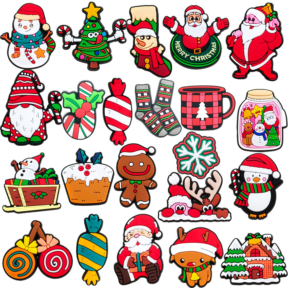 Christmas Accessories PVC Soft Rubber Shoe Buckles