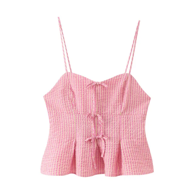 Bow Striped Top Wide Leg Pants Top - Shop at LoveMi