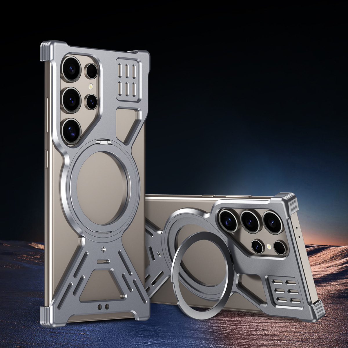 Rotating-stand Heat-dissipating Metal Drop-proof Phone Case 7