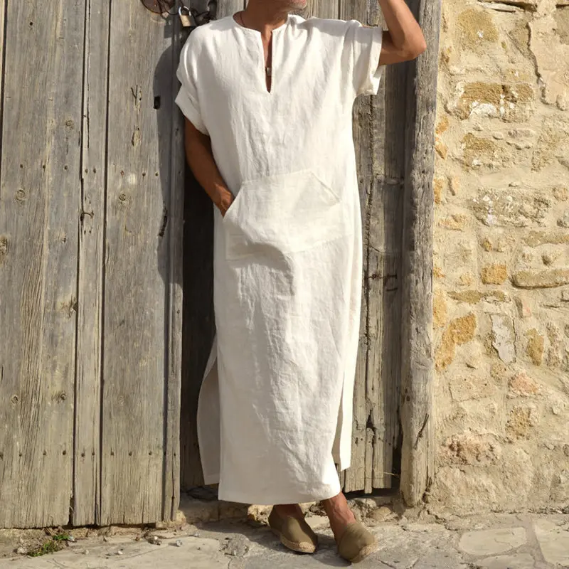 Short Sleeve Bottoming Large Robe Long-cut Coat