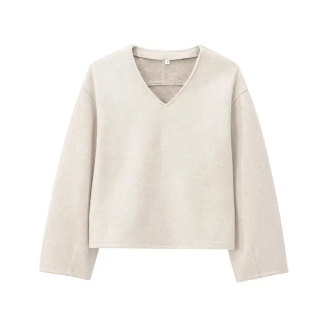 Women's Fashion Tara Fleece Jersey V neck Sweatshirt Suit White Top - Shop at LoveMi