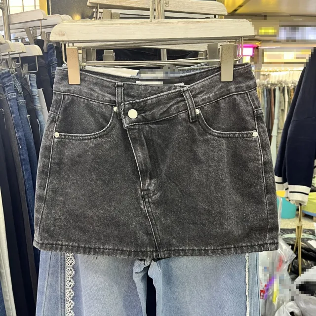 Slim Fit Slimming Versatile High Waist Simple Denim Skirt Black - Shop at LoveMi